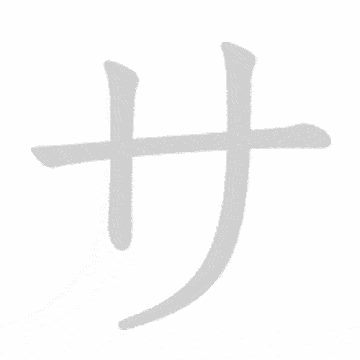 Katakana stroke order GIF さ(sa)